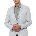 Allen Solly Textured Rayon Super Slim Fit Work Wear Blazers for Mens (Grey, 40)