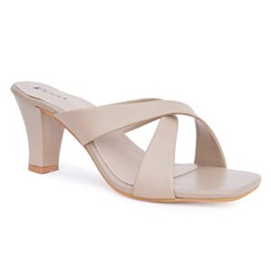 Denill Women Cross Strap Cone Heels