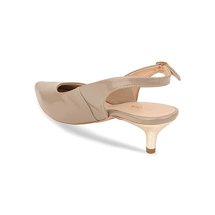 Rocia Women's Patent Closed toe Kitten Heel Sandals - Image 2