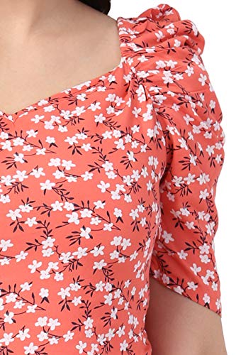 ZUVINO Women's Rayon Floral Peplum Top with Princess Sleeve; Office wear, Summer Wear - Image 4