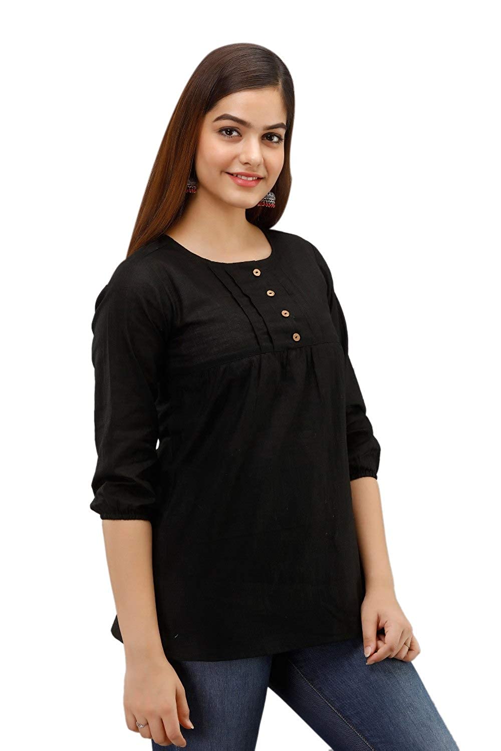 Maishi Women's Cotton Slub Solid Western Top - Image 3