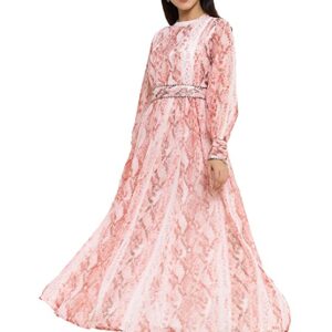 Juniper Women's Maxi Dress With Tie-Up Belt (2525PEACH_Peach)