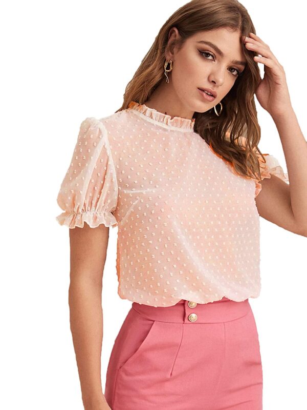 itshe Tissue Fabric Premium Casual Top for Women's - Image 3