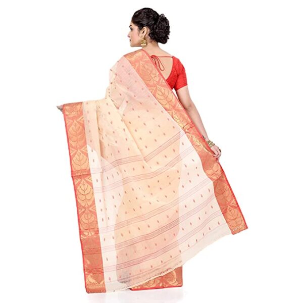 Sareekatha Pure Cotton Tant Saree and Edge of Par With Cotton Jari and Buti Work All Over Saree For Women Ethnic Wear - Image 2