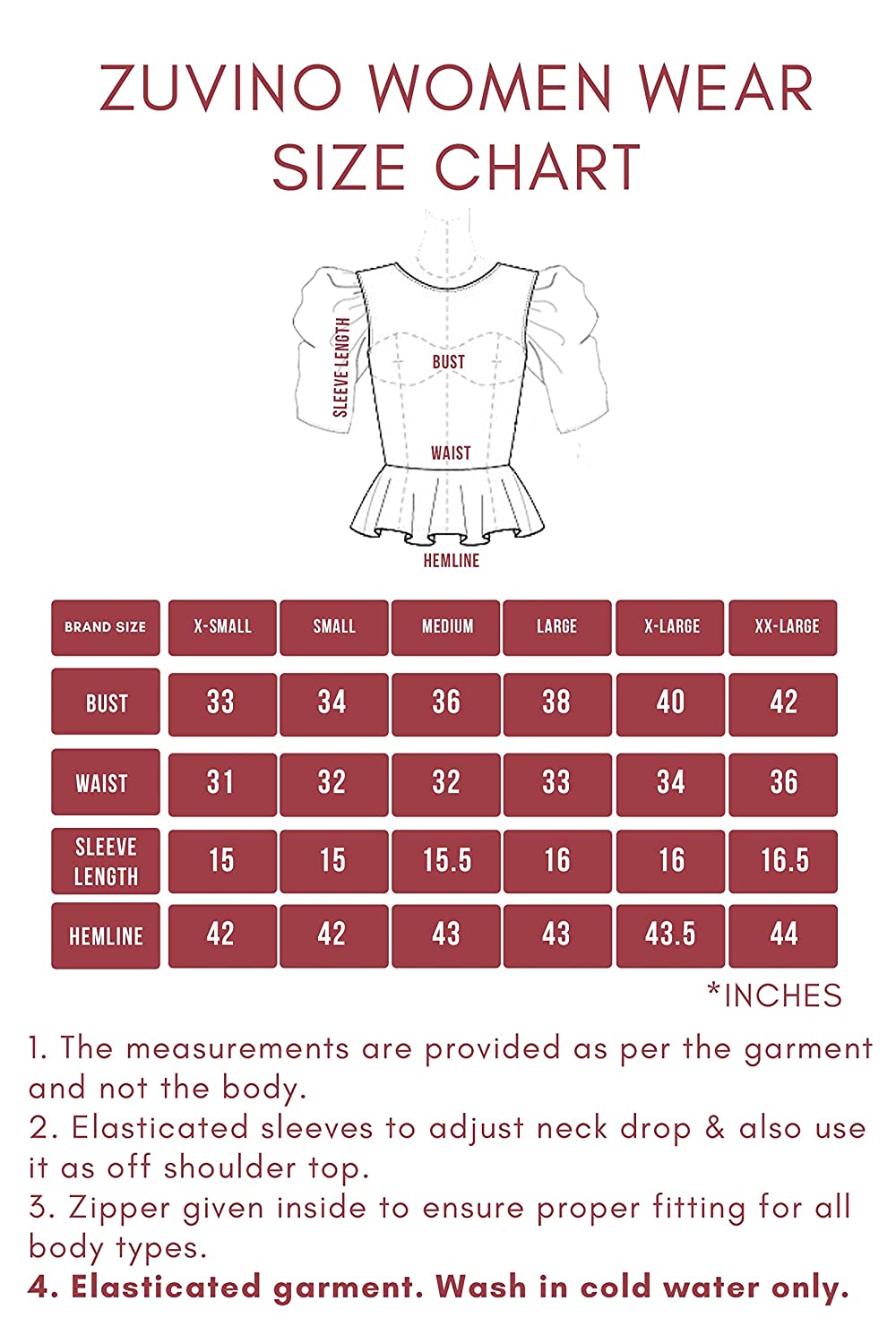 ZUVINO Women's Rayon Floral Peplum Top with Princess Sleeve; Office wear, Summer Wear - Image 3