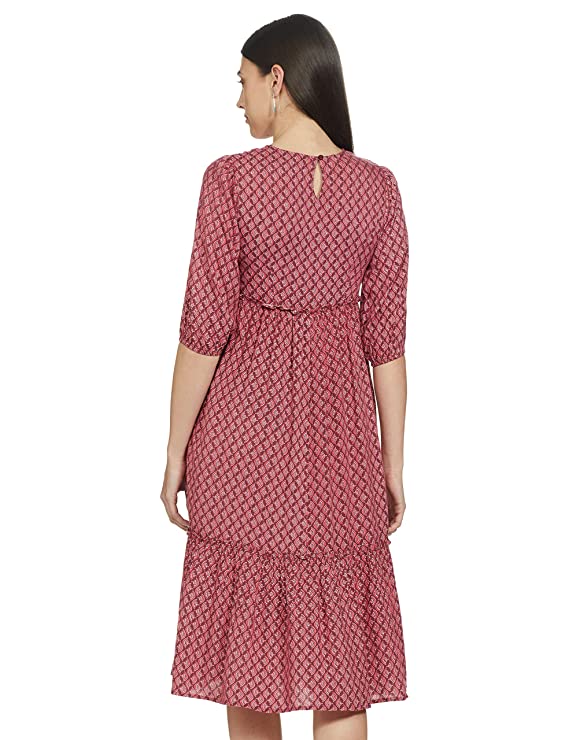 Indya Women's Rayon A-Line Midi Dress - Image 2