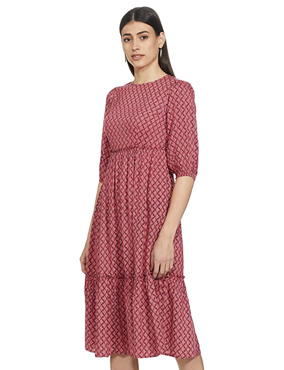 Indya Women's Rayon A-Line Midi Dress - Image 3