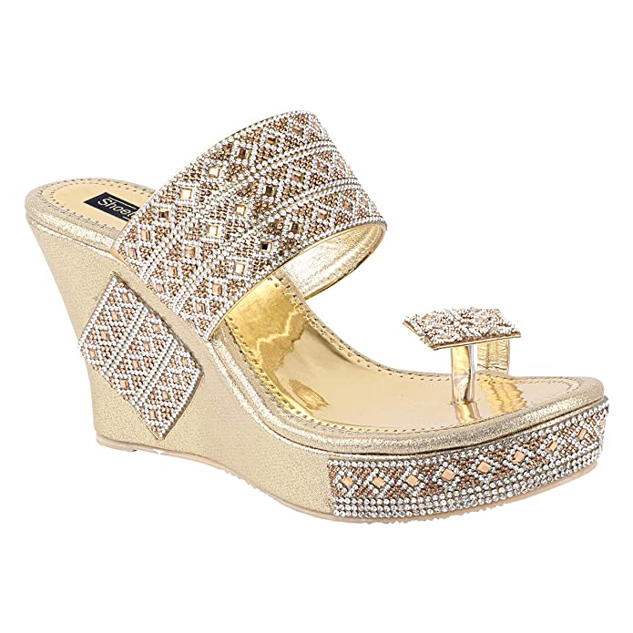 Do Bhai Women Material-Synthtic, Stylish Ethnic Wedges - Image 2