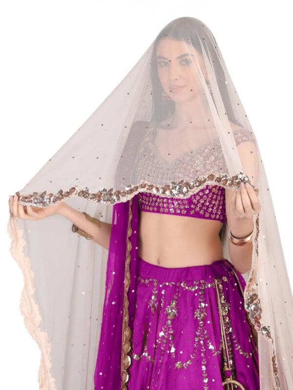 PAWS & FEET Falsa Floral Jharoka Bridal Lehnga - Image 6