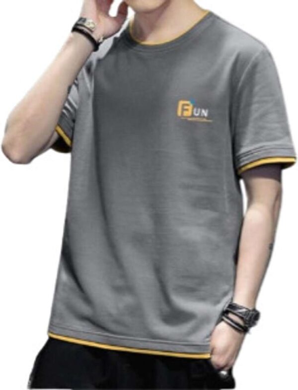 Color Block Men Grey T-Shirt